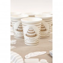 6 GOBELETS CARTON ANNIVERSAIRE DOUCEUR 25CL