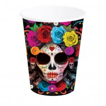 6 GOBELETS CARTON CATRINA SQUELETTE 24CL NOIR