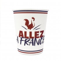 6 GOBELETS CARTON COCORICO FRANCE SUPPORTER 8.8CM