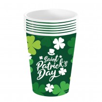 6 GOBELETS CARTON SHAMROCK ST PATRICK 24CL VERT