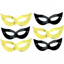 6 LOUPS MASQUE CARTON ADULTE MIX OR NOIR ADULTE