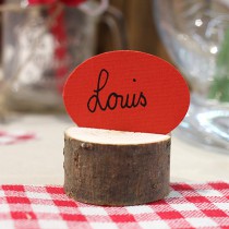 6 MARQUE-PLACES BÛCHE EN BOIS 3-4CM