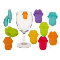 6 MARQUE-VERRES SILICONE BOUCHE ROCK 1.4X1CM