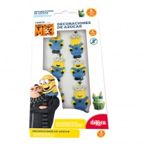 6 MINI SUJETS EN SUCRE MINIONS 