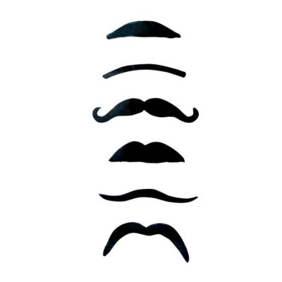 6 MOUSTACHES NOIRES ASSORTIES