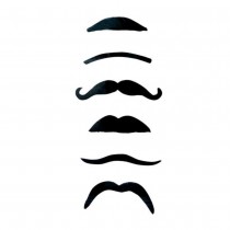 6 MOUSTACHES NOIRES ASSORTIES