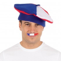 6 MOUSTACHES TRICOLORE FRANCE SUPPORTER ADULTE