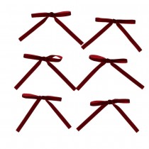6 N?\'UDS FINS RUBAN VELOURS 13X13CM BORDEAUX