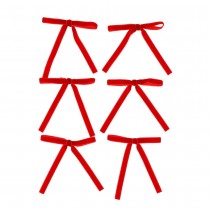 6 N?\'UDS FINS RUBAN VELOURS 13X13CM ROUGE