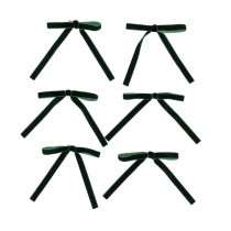 6 N?\'UDS FINS RUBAN VELOURS 13X13CM VERT ANGLAIS