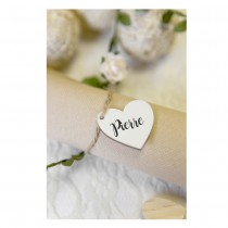 6 PENDENTIFS CŒURS BOIS CORDE NATURE 3.5CM BLANC