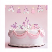 6 PICS DÉCO PRINCESSE GÂTEAU 20CM ROSE