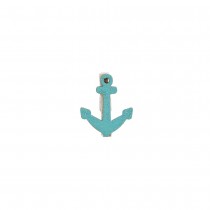 6 PINCES BOIS ANCRE MARINE 3X2.5CM BLEU