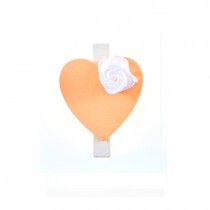 6 PINCES COEUR 3,2 CM ORANGÉ