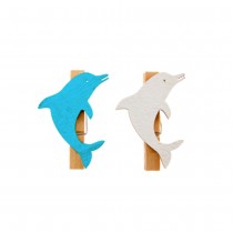 6 PINCES DAUPHIN BLANC ET BLEU 3 X 4,5 C