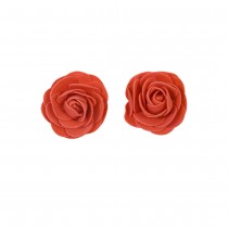 6 ROSES ADHÉSIVES POLYFOAM 4.5CM ROUGE