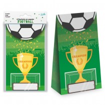 6 SACS CADEAUX PAPIER FOOTBALL VERT