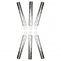 6 SARBACANES SÉCURISÉES CARTON 15CM ARGENT MÉTAL