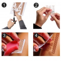 6 TATOUAGES ÉPHÉMÈRES MAINS ORIENTAL ADULTE