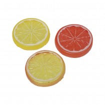 6 TRANCHES CITRON ARTIFICIEL 5CM JAUNE OR ROUGE