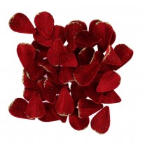 60 PÉTALES VELOURS PAILLETTES 3X5CM BORDEAUX