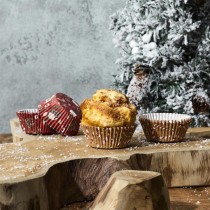 75 CAISSETTES CUPCAKE MUFFIN NOËL GOURMAND 6.5X3CM