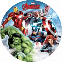 8 ASSIETTES BIODÉGRADABLES AVENGERS 24CM