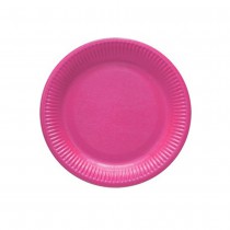 8 ASSIETTES CARTON 18CM - FUCHSIA