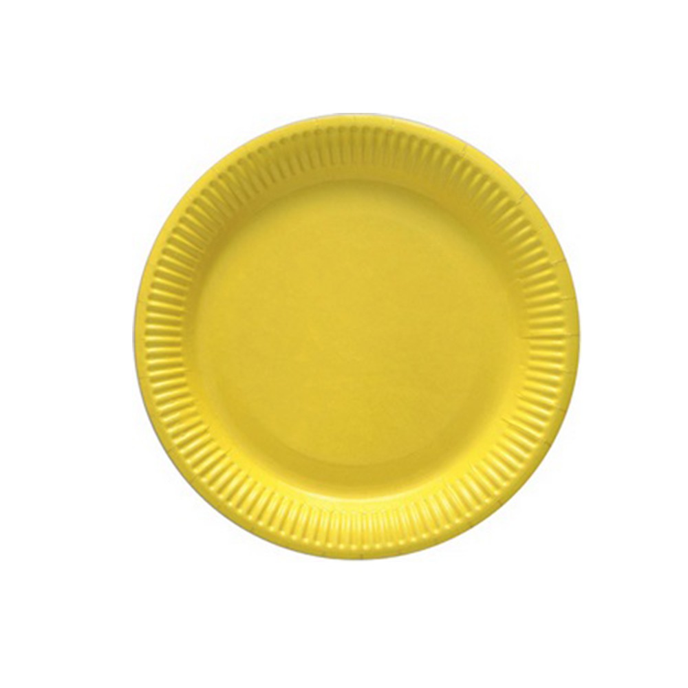 8 ASSIETTES CARTON 18CM - JAUNE