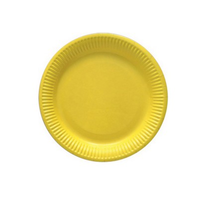 8 ASSIETTES CARTON 18CM - JAUNE