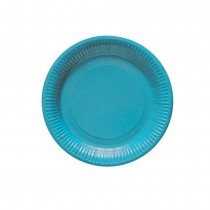 8 ASSIETTES CARTON 18CM - TURQUOISE