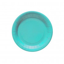 8 ASSIETTES CARTON 23CM - CIEL