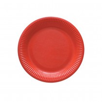 8 ASSIETTES CARTON 23CM - ROUGE