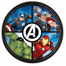 8 ASSIETTES CARTON AVENGERS EVERGREEN 23CM