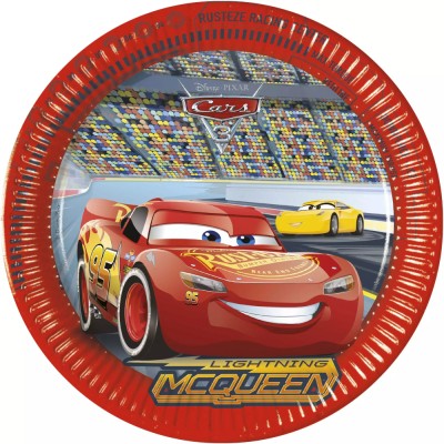 8 ASSIETTES CARTON CARS 23CM