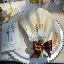 8 ASSIETTES CARTON ÉPIS DE BLÉ 23CM BLANC