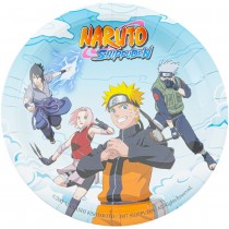 8 ASSIETTES CARTON NARUTO SHIPPUDEN 23CM BLEU