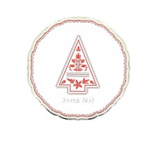 8 ASSIETTES CARTON NOËL FOLKY 23CM BLANC ROUGE