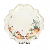 8 ASSIETTES CARTON PROMENADE AUTOMNE 23CM CRÈME