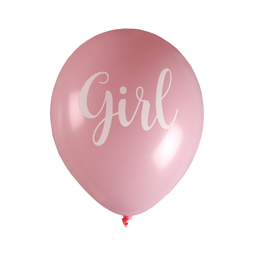 8 BALLONS LATEX BABY SHOWER GIRL Ø23CM ROSE