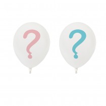 8 BALLONS LATEX GENDER REVEAL Ø25CM BLANC