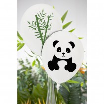 8 BALLONS LATEX PANDA BAMBOU Ø25CM BLANC