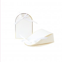 8 BOITES CARTON CHIC BLANC BORD OR 12X8X4CM