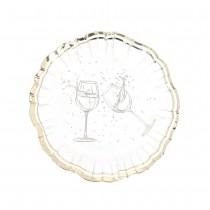 8 BOLS CARTON ANNÉE PÉTILLANT OR 13.5CM BLANC