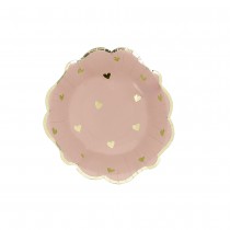 8 BOLS CARTON PETIT C?\'UR 13.5CM ROSE