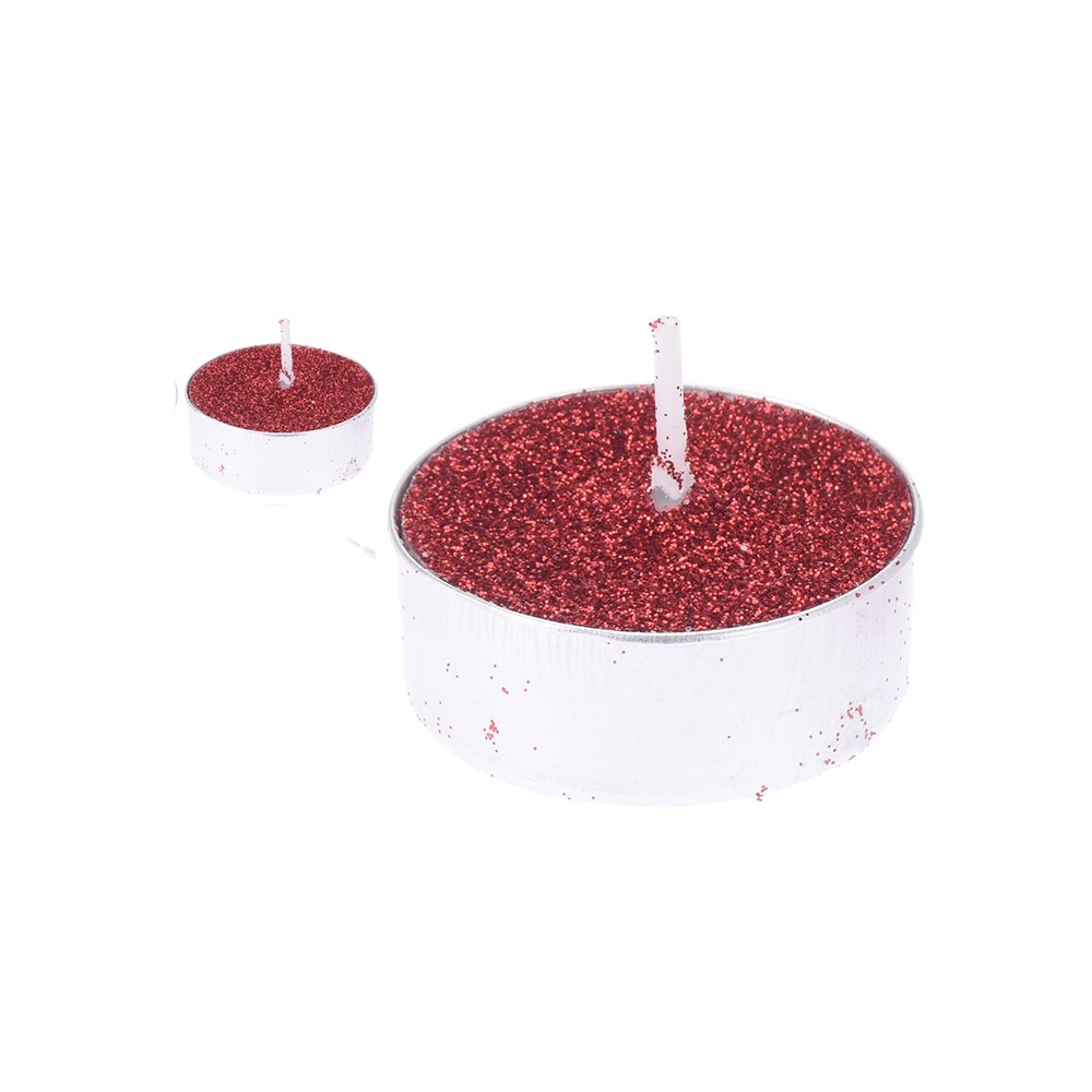 Bougies chauffe-plat paillettes rouge