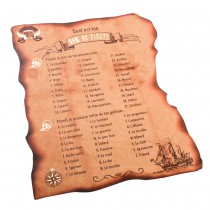 8 CARTES JEU NOM DE PIRATE CHASSE TRÉSOR 25X20CM