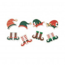 8 CONFETTIS BOIS LUTN FÉÉRIE PIED BONNET 2.3X3CM