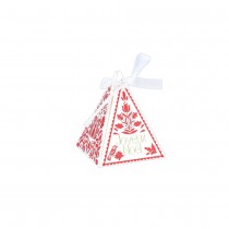 8 CONTENANTS TIPI JOYEUX NOËL 6X8X6CM BLANC ROUGE