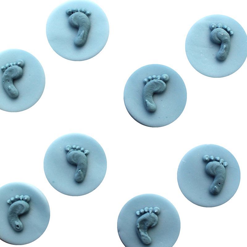 8 EMPREINTES BÉBÉ PÂTE À SUCRE BLEUE 15g